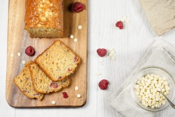 Raspberry and White Chocolate Banana Cake