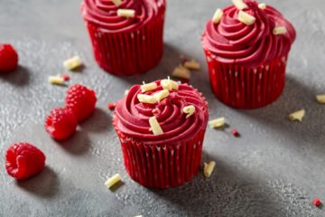 Raspberry Caramel Cupcake